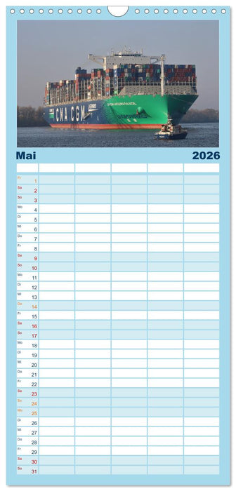 Shipspotting Hamburg (CALVENDO Familienplaner 2026)