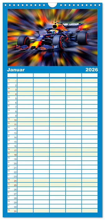 Vollgas in der Formel 1 (CALVENDO Familienplaner 2026)