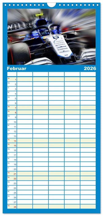 Vollgas in der Formel 1 (CALVENDO Familienplaner 2026)