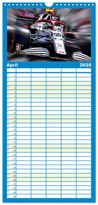 Vollgas in der Formel 1 (CALVENDO Familienplaner 2026)