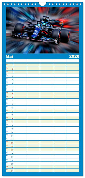 Vollgas in der Formel 1 (CALVENDO Familienplaner 2026)