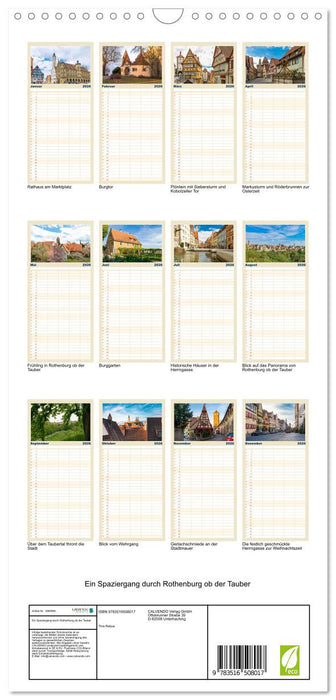 Ein Spaziergang durch Rothenburg ob der Tauber (CALVENDO Familienplaner 2026)