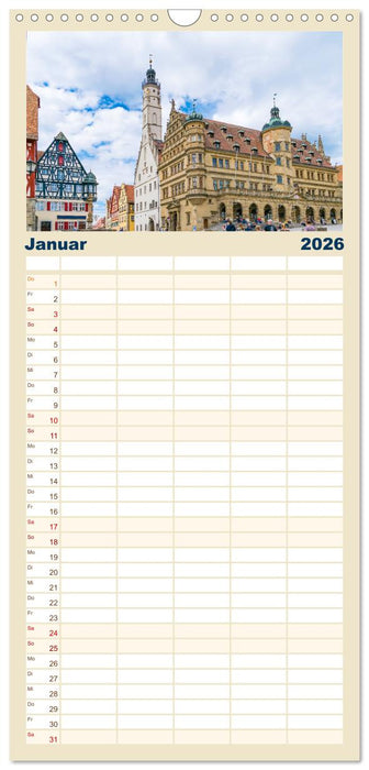 Ein Spaziergang durch Rothenburg ob der Tauber (CALVENDO Familienplaner 2026)