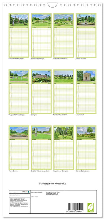 Schlossgarten Neustrelitz (CALVENDO Familienplaner 2026)
