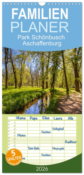 Park Schönbusch Aschaffenburg (CALVENDO Familienplaner 2026)