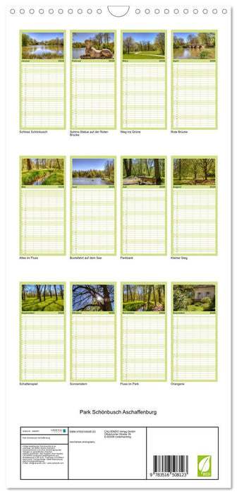 Park Schönbusch Aschaffenburg (CALVENDO Familienplaner 2026)