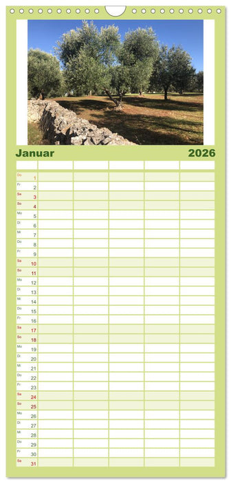 Apuliens Kulturlandschaft (CALVENDO Familienplaner 2026)