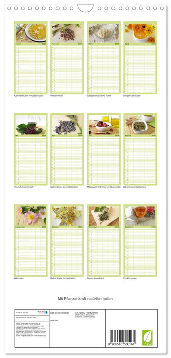 Mit Pflanzenkraft natürlich heilen (CALVENDO Familienplaner 2026)