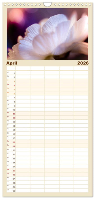 Blüten im Retro-Style (CALVENDO Familienplaner 2026)