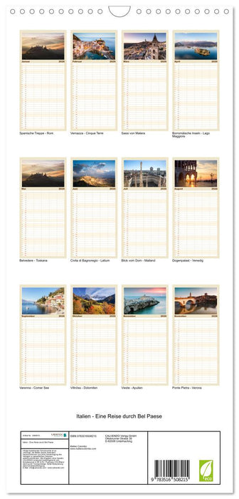 Italien - Eine Reise durch Bel Paese (CALVENDO Familienplaner 2026)