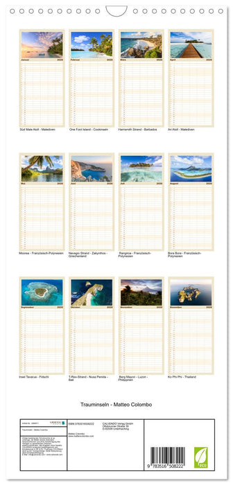Trauminseln - Matteo Colombo (CALVENDO Familienplaner 2026)