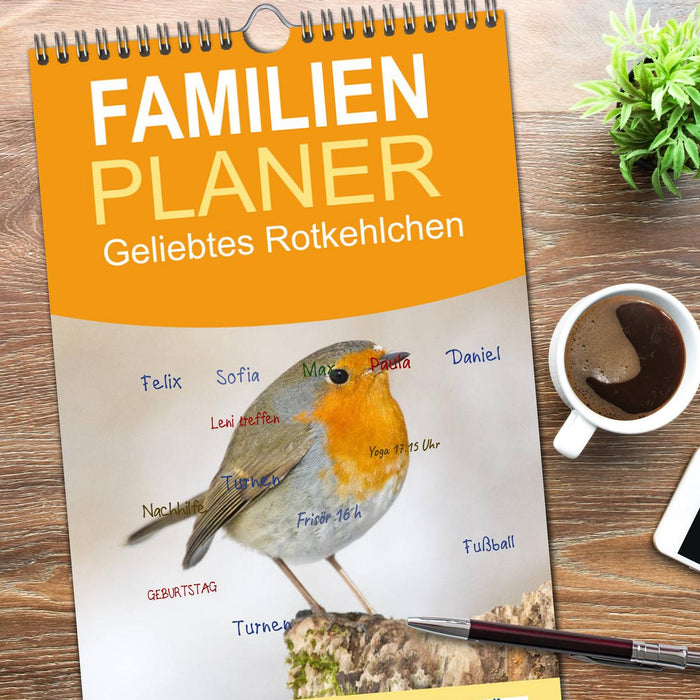 Geliebtes Rotkehlchen (CALVENDO Familienplaner 2026)