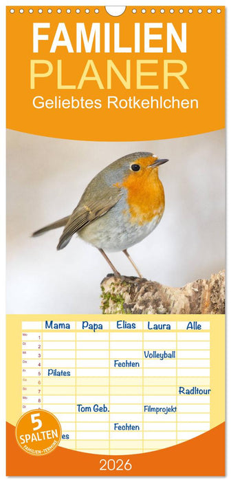 Geliebtes Rotkehlchen (CALVENDO Familienplaner 2026)