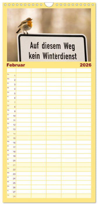 Geliebtes Rotkehlchen (CALVENDO Familienplaner 2026)