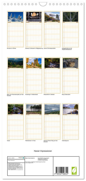 Harzer Impressionen (CALVENDO Familienplaner 2026)