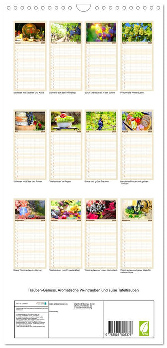 Trauben-Genuss. Aromatische Weintrauben und süße Tafeltrauben (CALVENDO Familienplaner 2026)