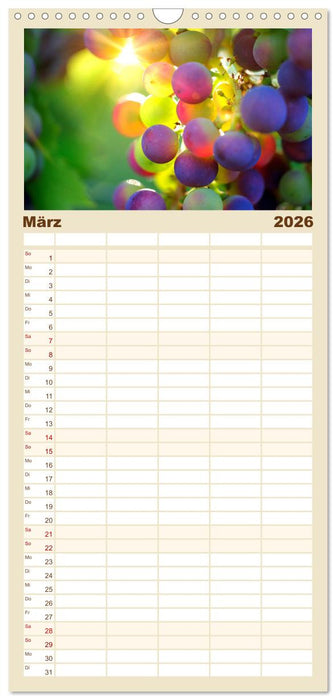 Trauben-Genuss. Aromatische Weintrauben und süße Tafeltrauben (CALVENDO Familienplaner 2026)