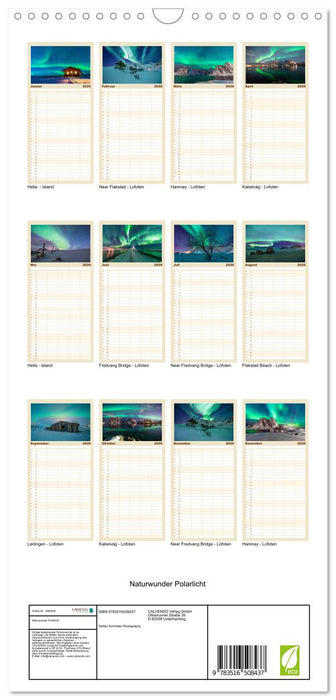 Naturwunder Polarlicht (CALVENDO Familienplaner 2026)