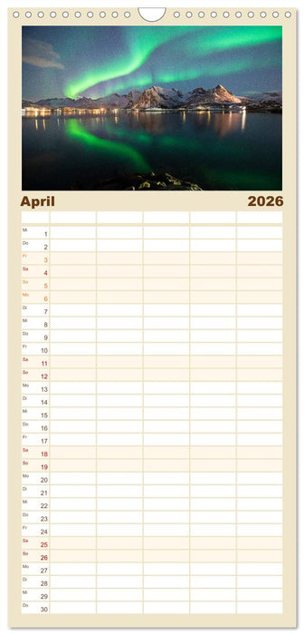 Naturwunder Polarlicht (CALVENDO Familienplaner 2026)