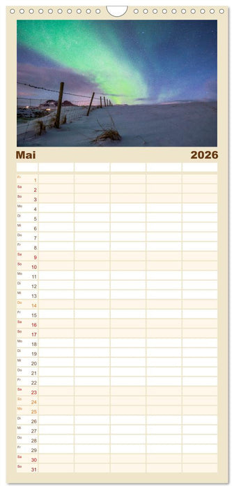 Naturwunder Polarlicht (CALVENDO Familienplaner 2026)