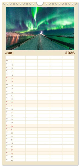 Naturwunder Polarlicht (CALVENDO Familienplaner 2026)