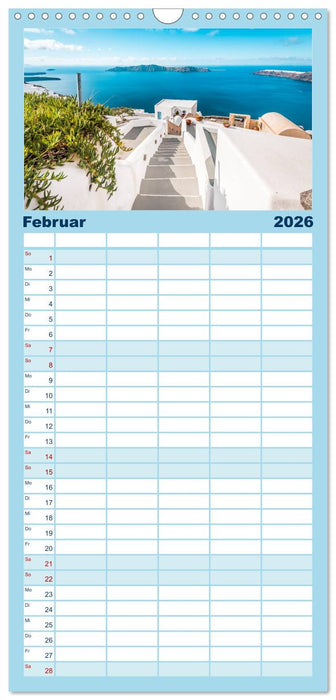 Santorini - Die Perle der Kykladen (CALVENDO Familienplaner 2026)