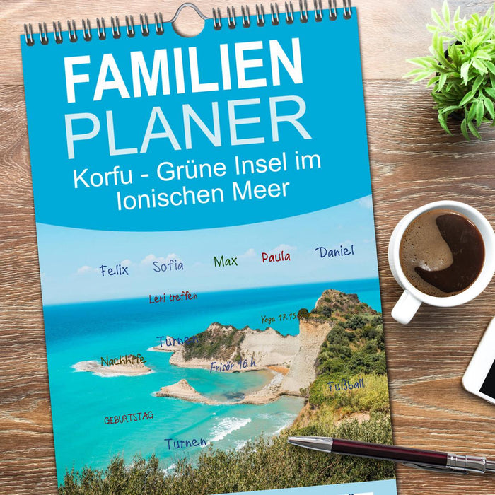 Korfu - Grüne Insel im Ionischen Meer (CALVENDO Familienplaner 2026)