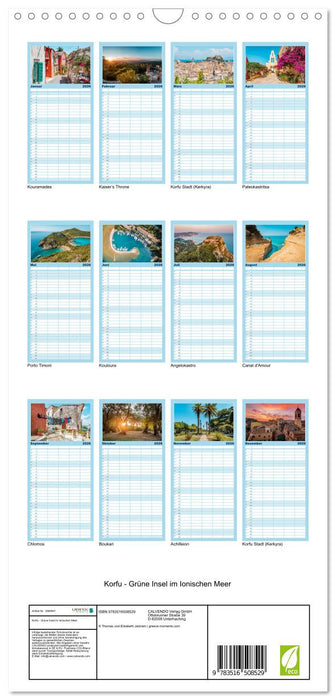 Korfu - Grüne Insel im Ionischen Meer (CALVENDO Familienplaner 2026)