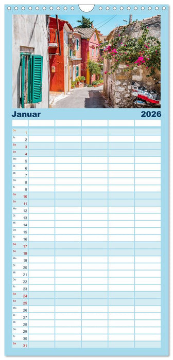 Korfu - Grüne Insel im Ionischen Meer (CALVENDO Familienplaner 2026)