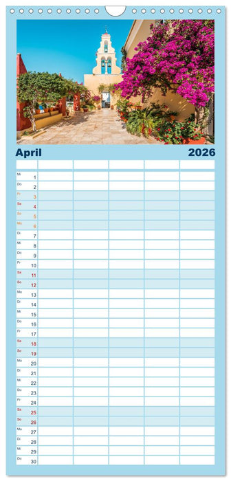 Korfu - Grüne Insel im Ionischen Meer (CALVENDO Familienplaner 2026)