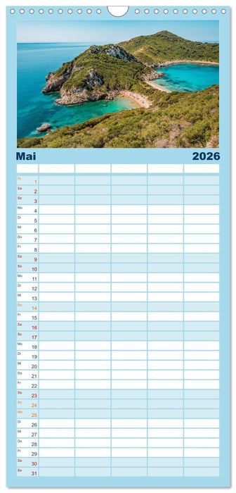 Korfu - Grüne Insel im Ionischen Meer (CALVENDO Familienplaner 2026)
