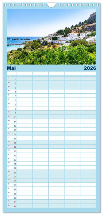 Rhodos - eine Insel zum Verlieben (CALVENDO Familienplaner 2026)