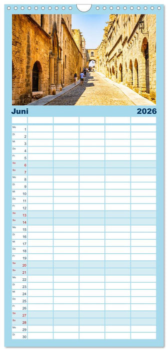 Rhodos - eine Insel zum Verlieben (CALVENDO Familienplaner 2026)