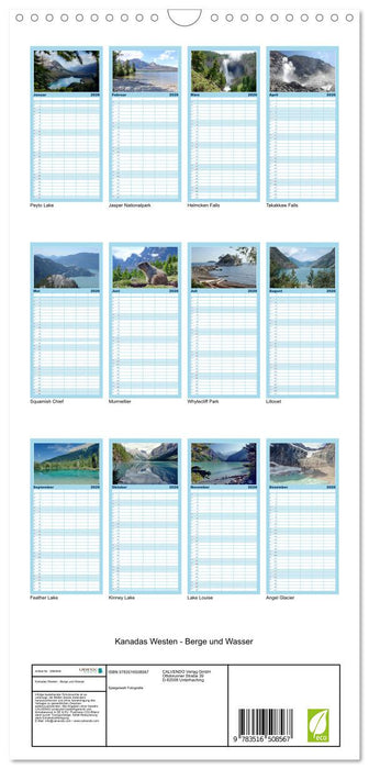 Kanadas Westen - Berge und Wasser (CALVENDO Familienplaner 2026)