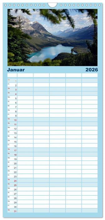 Kanadas Westen - Berge und Wasser (CALVENDO Familienplaner 2026)