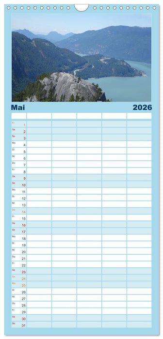 Kanadas Westen - Berge und Wasser (CALVENDO Familienplaner 2026)