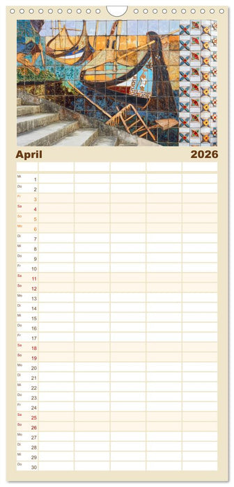 Azulejos - Portugals beliebte Kachel Kunst (CALVENDO Familienplaner 2026)