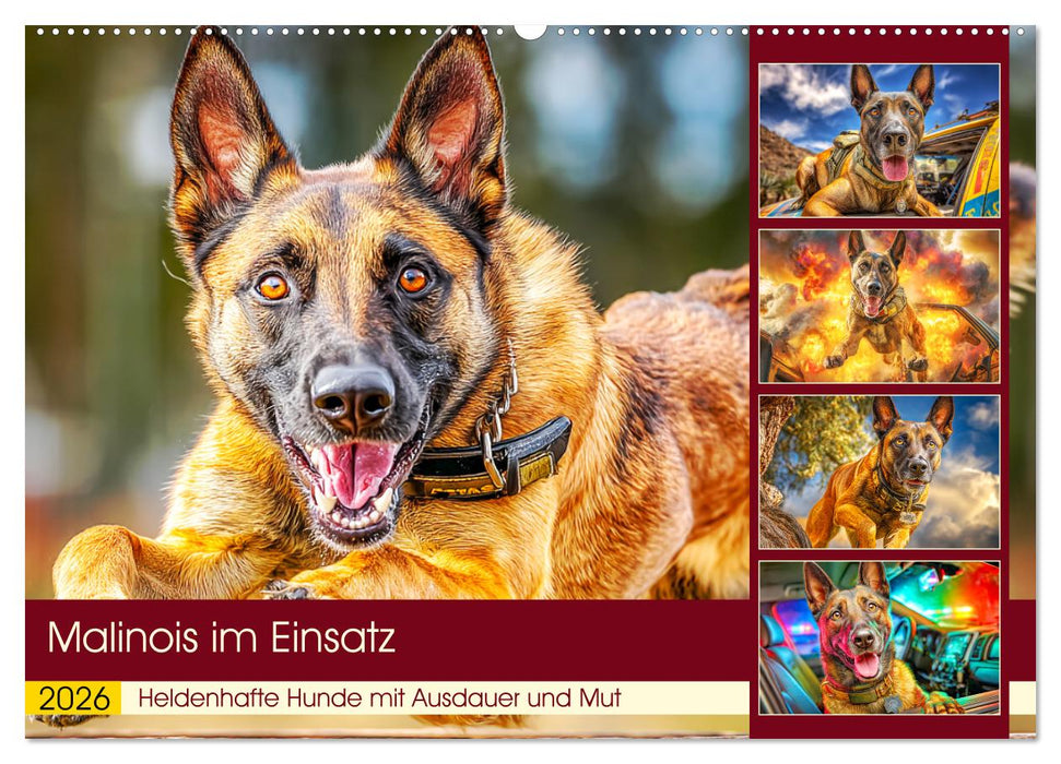 Malinois im Einsatz. Heldenhafte Hunde mit Ausdauer und Mut (CALVENDO Wandkalender 2026)