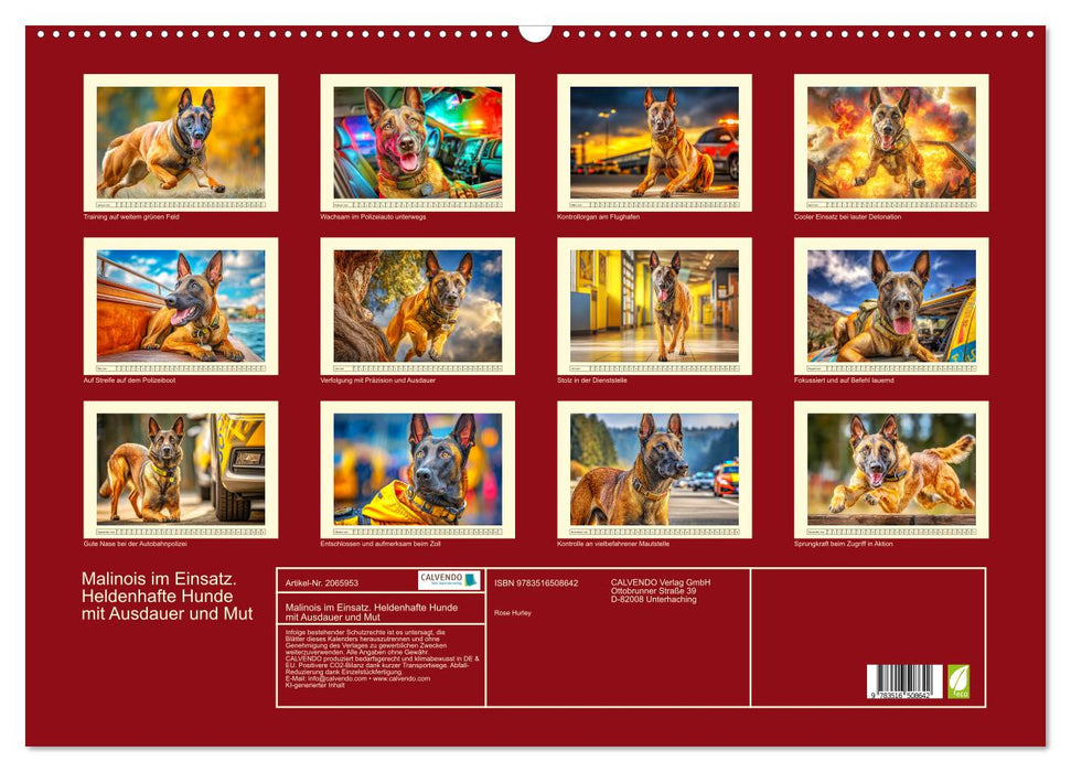 Malinois im Einsatz. Heldenhafte Hunde mit Ausdauer und Mut (CALVENDO Wandkalender 2026)