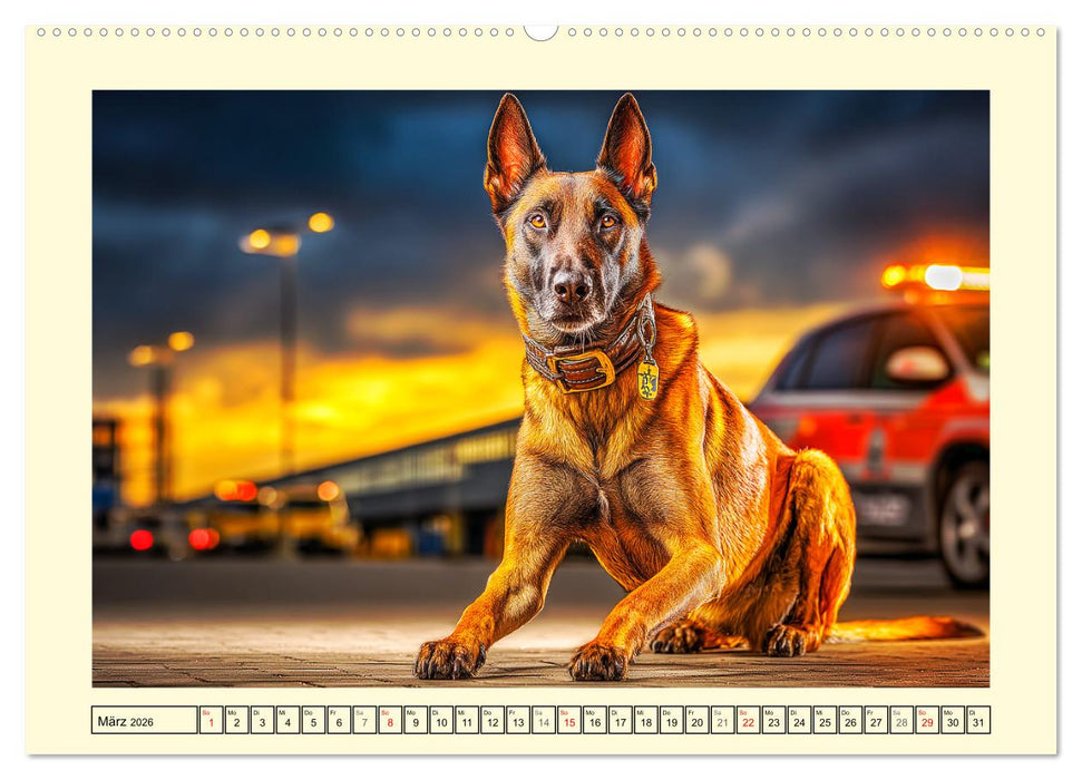 Malinois im Einsatz. Heldenhafte Hunde mit Ausdauer und Mut (CALVENDO Wandkalender 2026)