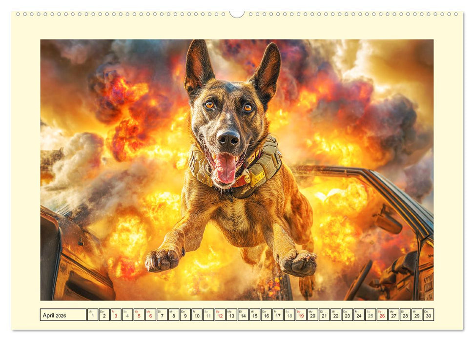 Malinois im Einsatz. Heldenhafte Hunde mit Ausdauer und Mut (CALVENDO Wandkalender 2026)