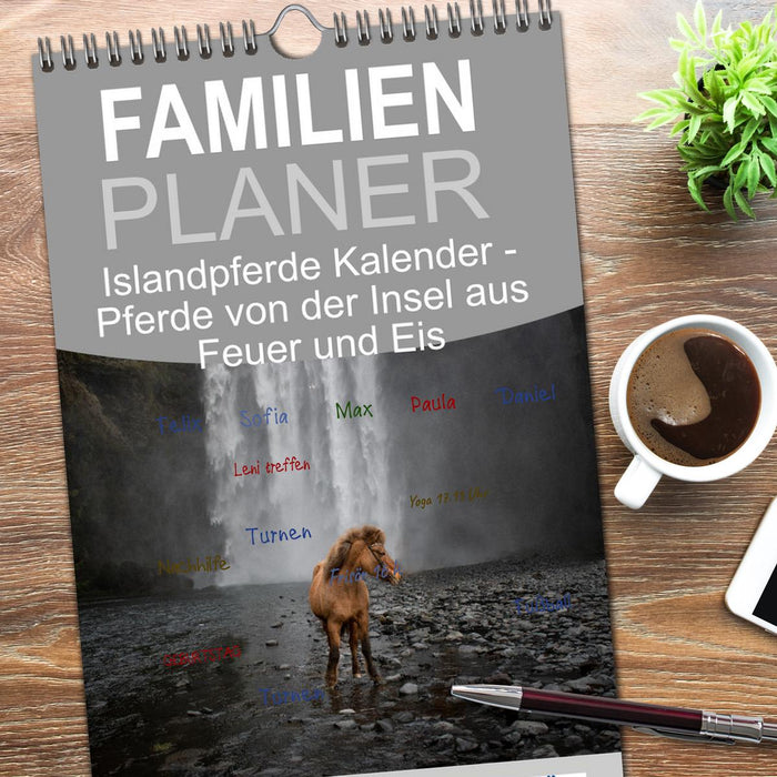 Islandpferde Kalender - Pferde von der Insel aus Feuer und Eis (CALVENDO Familienplaner 2026)
