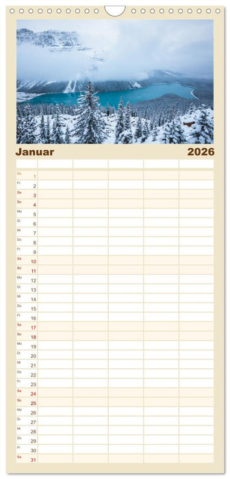 Kanada - Abenteuer in den Nationalparks (CALVENDO Familienplaner 2026)