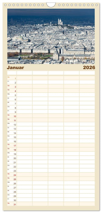 Paris - La Ville Lumière (CALVENDO Familienplaner 2026)