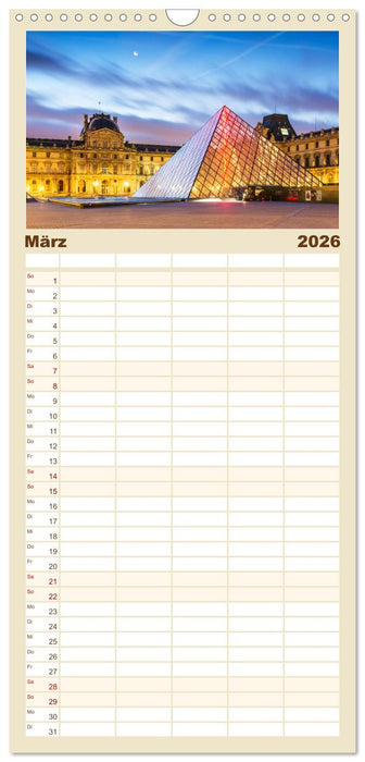 Paris - La Ville Lumière (CALVENDO Familienplaner 2026)