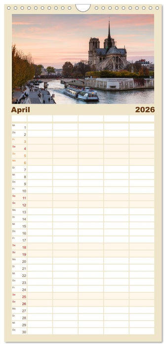 Paris - La Ville Lumière (CALVENDO Familienplaner 2026)