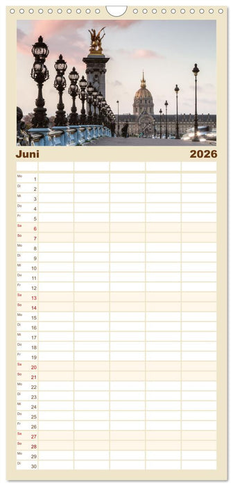 Paris - La Ville Lumière (CALVENDO Familienplaner 2026)