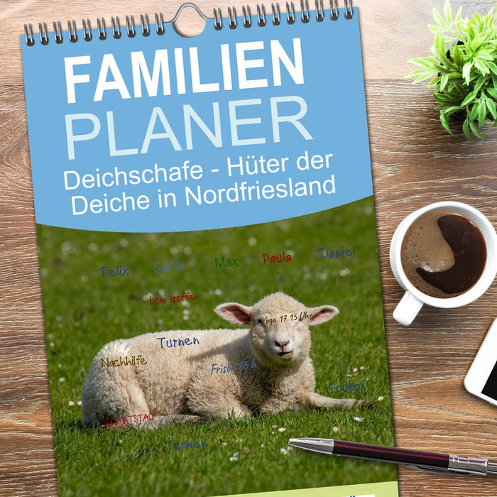 Deichschafe - Hüter der Deiche in Nordfriesland (CALVENDO Familienplaner 2026)