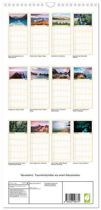 Neuseeland - Traumlandschaften aus einem Naturparadies (CALVENDO Familienplaner 2026)