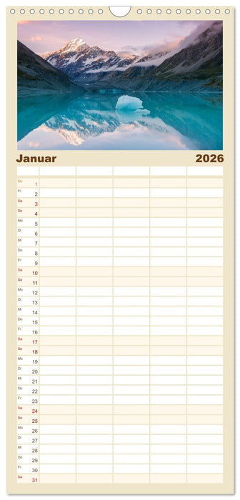 Neuseeland - Traumlandschaften aus einem Naturparadies (CALVENDO Familienplaner 2026)